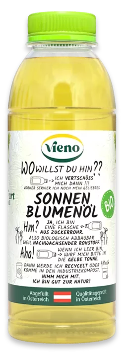 Vieno Sonnenblumenöl Bio 500ml Vieno Sonnenblumenöl Bio 500ml Flasche